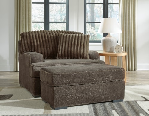 Casual Oversized Chair And Ottoman