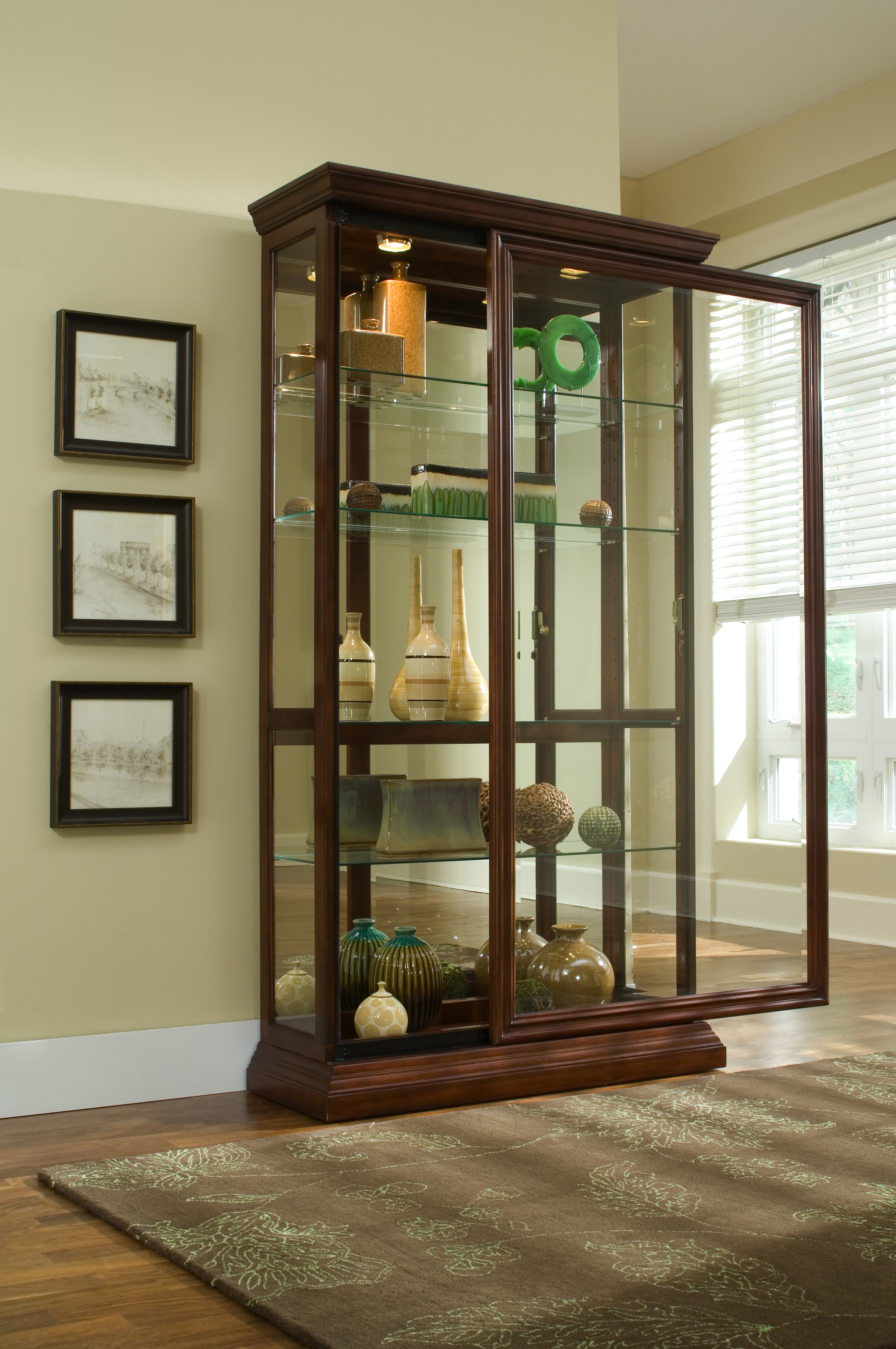 Two-Way Sliding Door Curio Cabinet