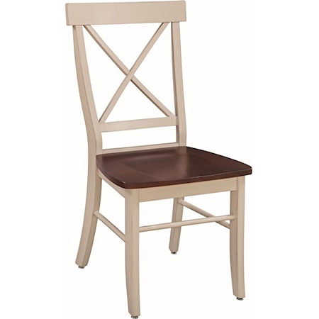 Farmhouse X Back Chair in Espresso / Almond