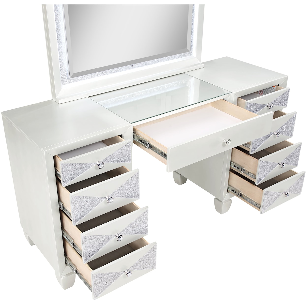 New Classic Furniture Harlequin 3-Piece Vanity Table Set
