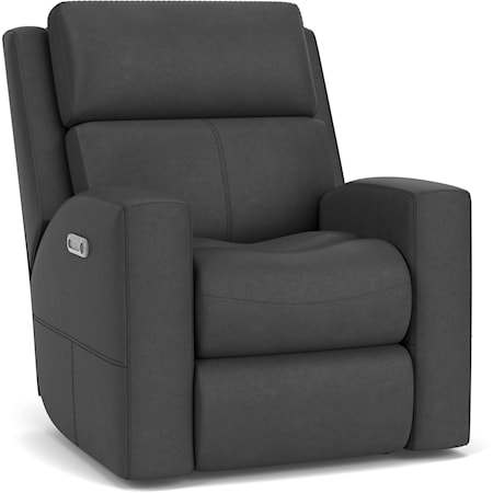 Contemporary Power Recliner with Power Headrest & Lumbar