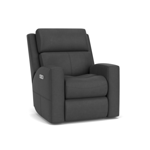 Contemporary Power Recliner with Power Headrest & Lumbar