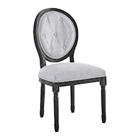 Vintage French Upholstered Fabric Dining Side Chair