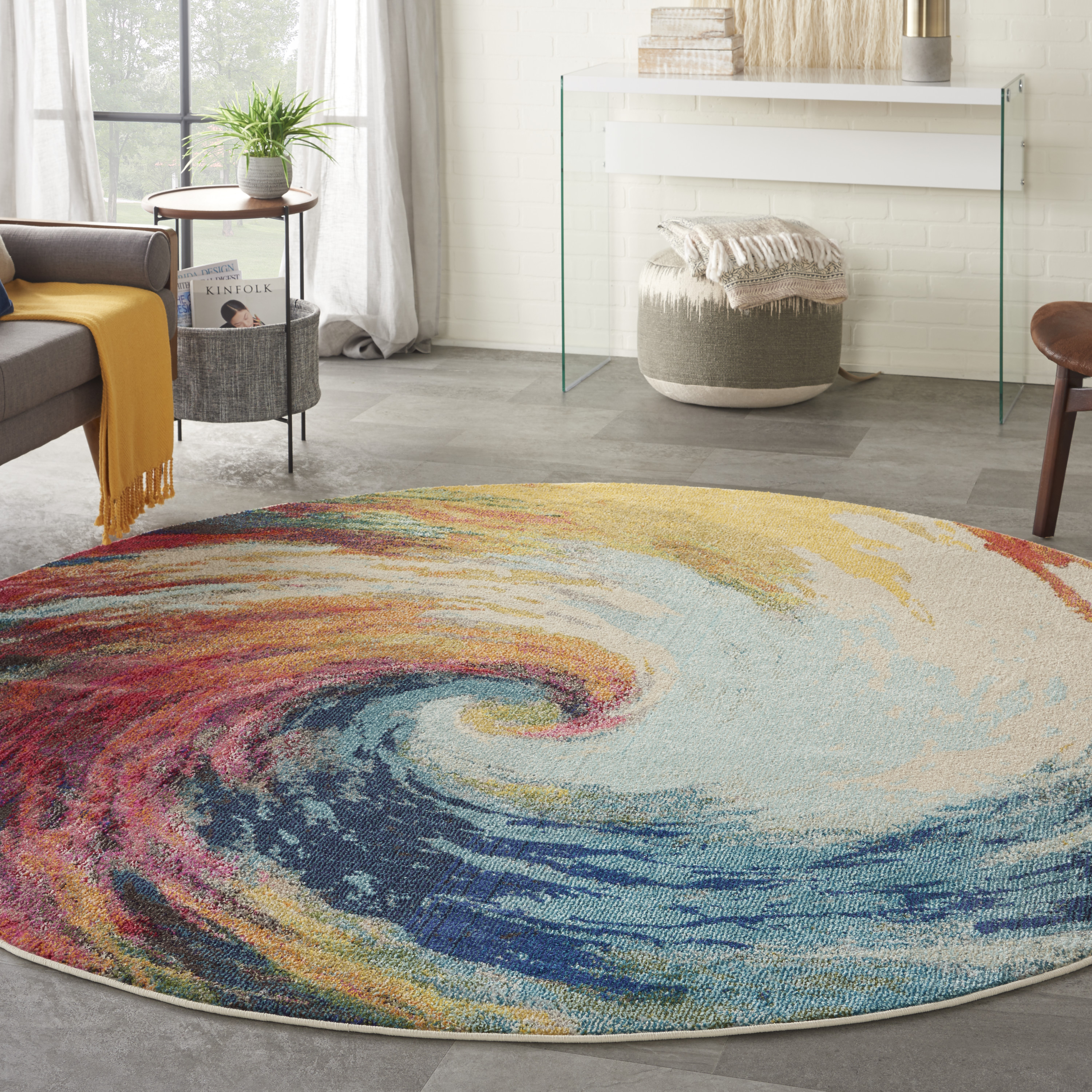 Nourison Celestial 7'10" Round  Rug