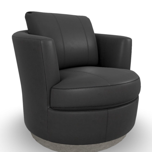 Mid-Century Modern Swivel Barrel Chair