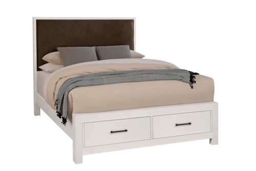 Transitional Queen Upholstered Bed with Storage