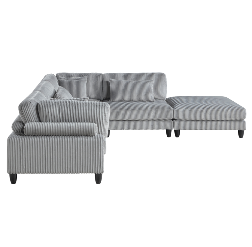 4-Piece Sectional Sofa with Ottoman