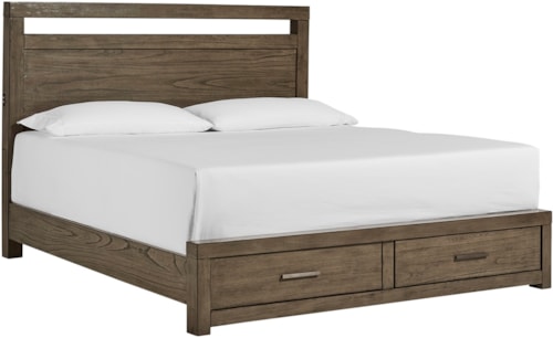 Contemporary King Panel Storage Bed with Dual USB Ports