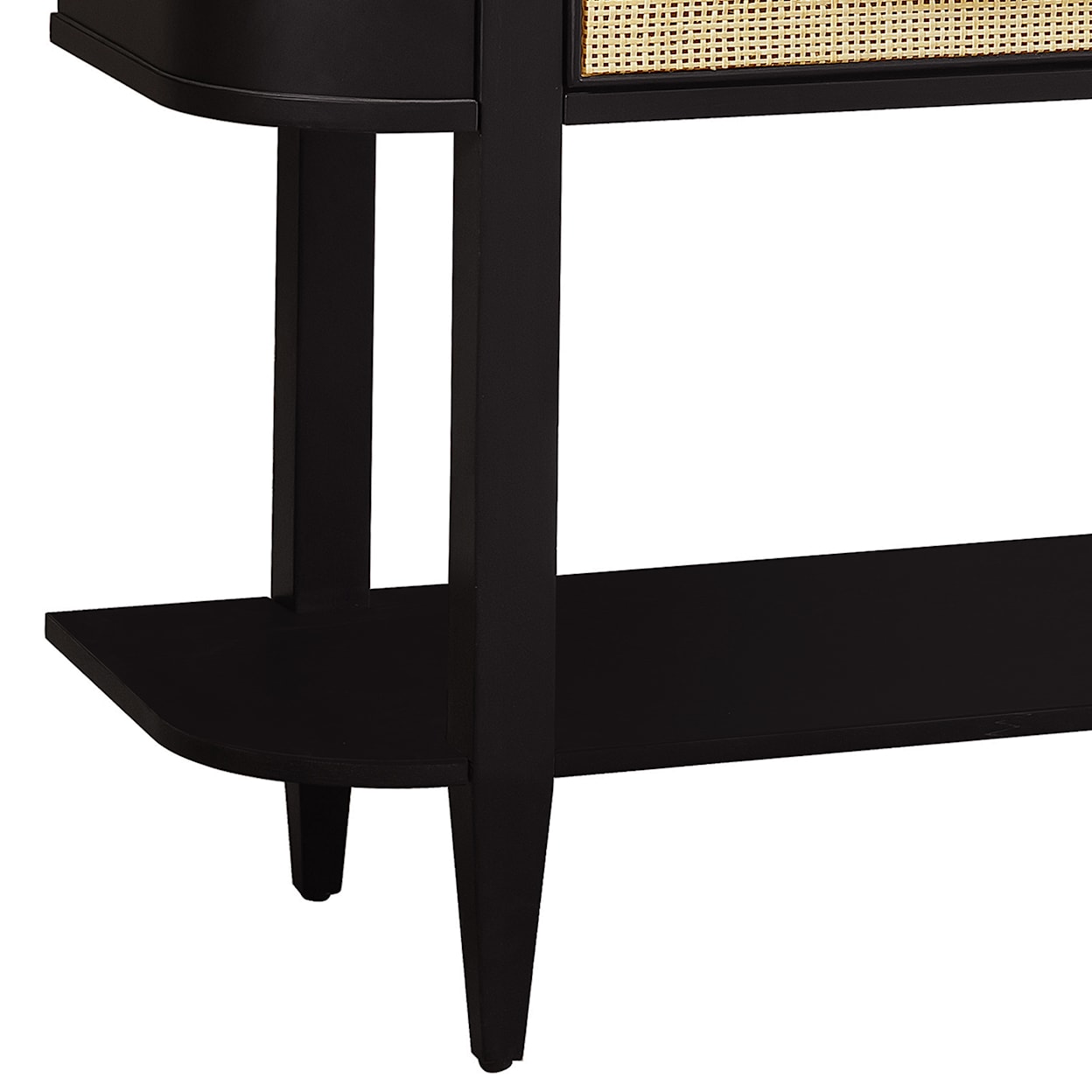 Accentrics Home Accents Black Oak and Natural Cane Console Table