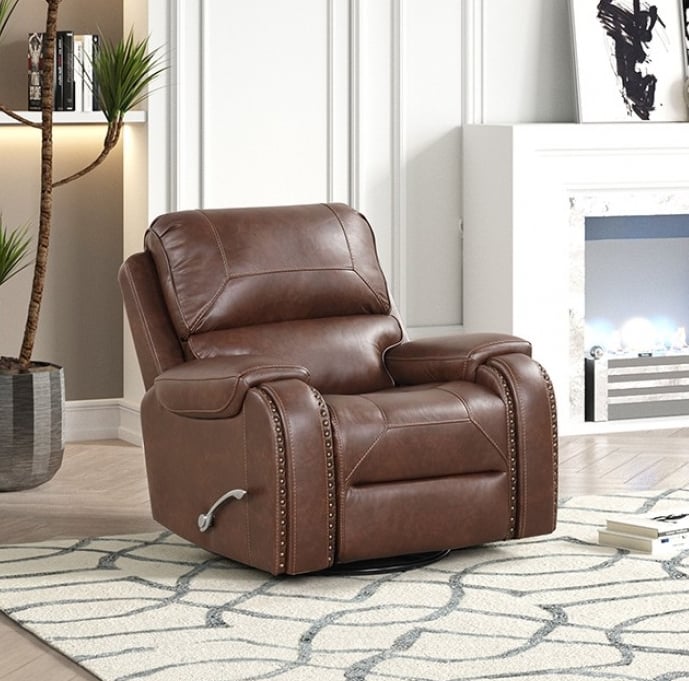 Furniture of America Tepic Swivel-Gliding Manual Recliner