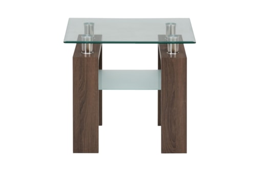 End Table with Glass Top