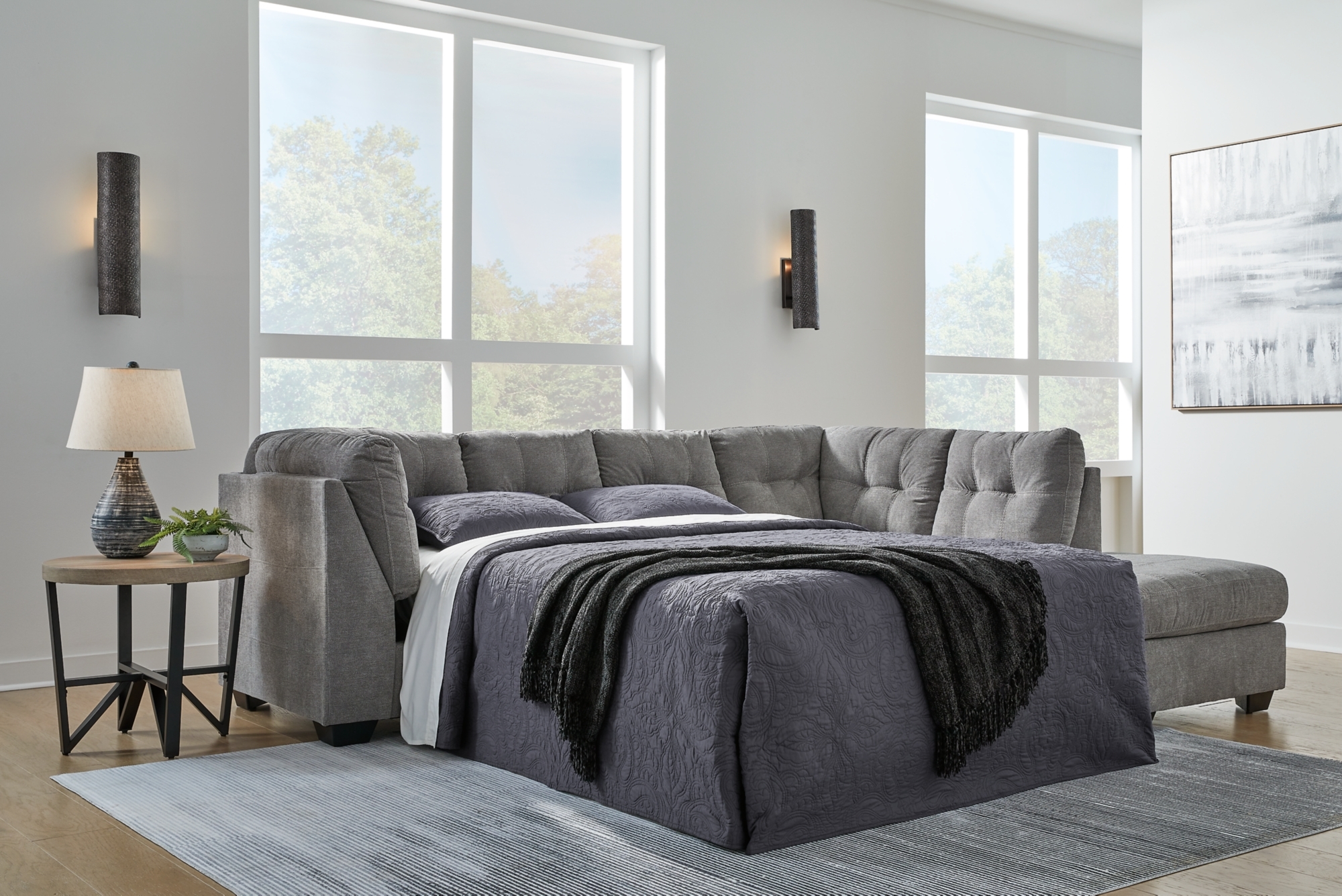 2-Piece Sleeper Sectional With Chaise