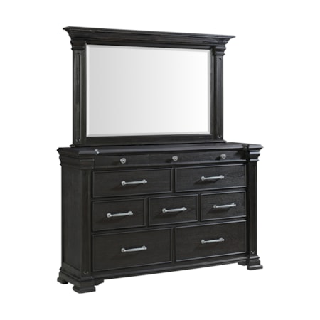 Dresser and Mirror Set