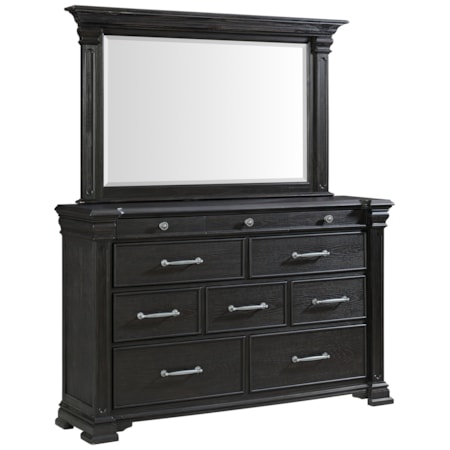 Dresser and Mirror Set
