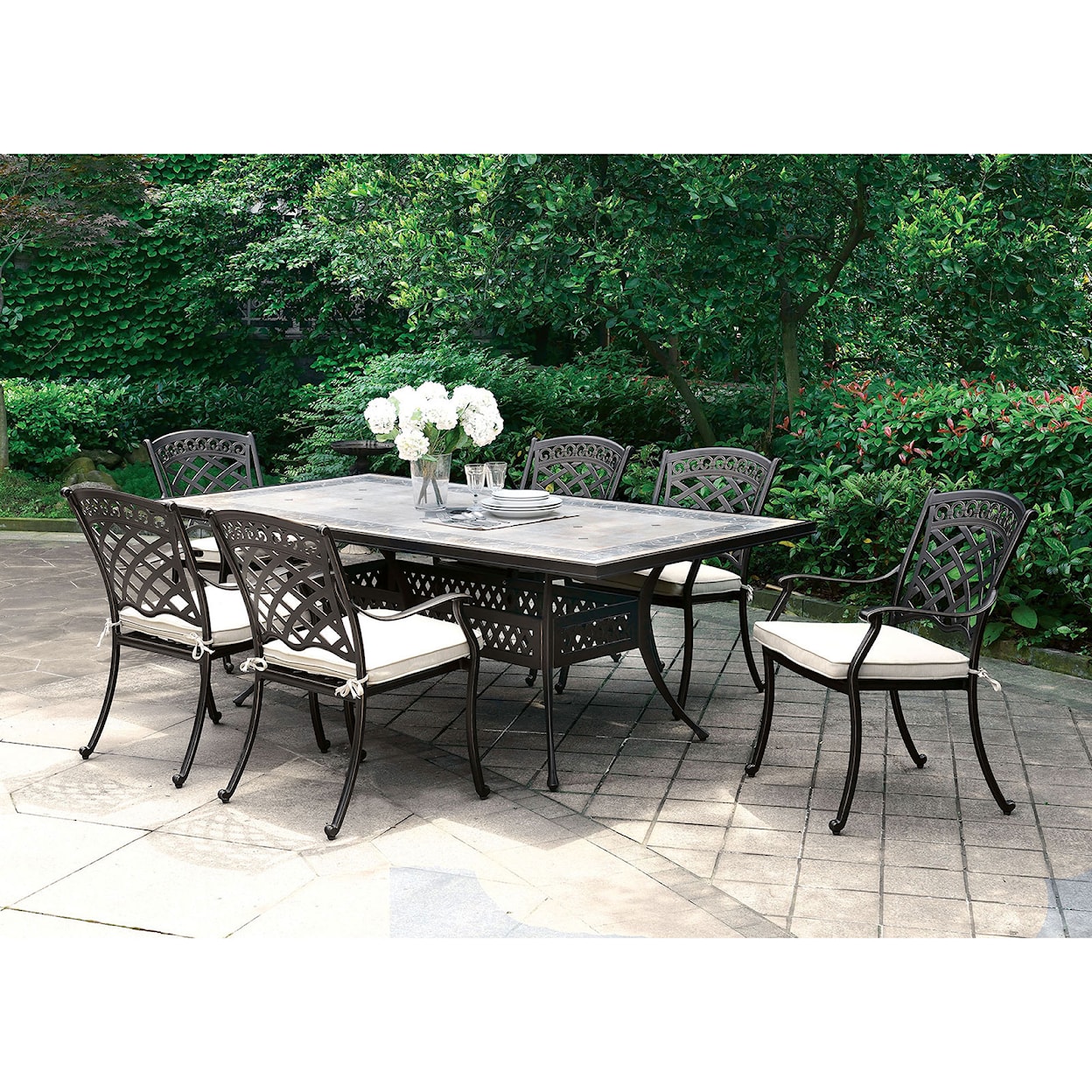 Furniture of America Charissa Patio Dining Table