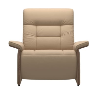 Contemporary Power Recliner w/ Power Headrest & Wood Arms
