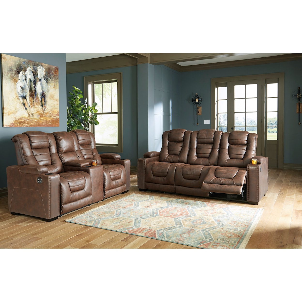 Ashley Signature Design Owner's Box Power Reclining Living Room Group