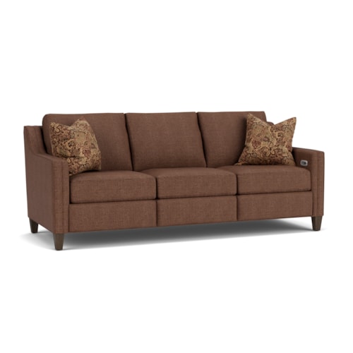Transitional Power Inclining Sofa with USB Ports