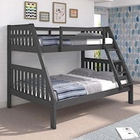 Twin Over Full Mission Bunk Bed - Gray