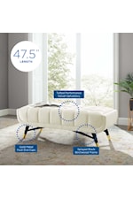 Modway Adept Adept Contemporary 60" Performance Velvet Bench - Sea Blue