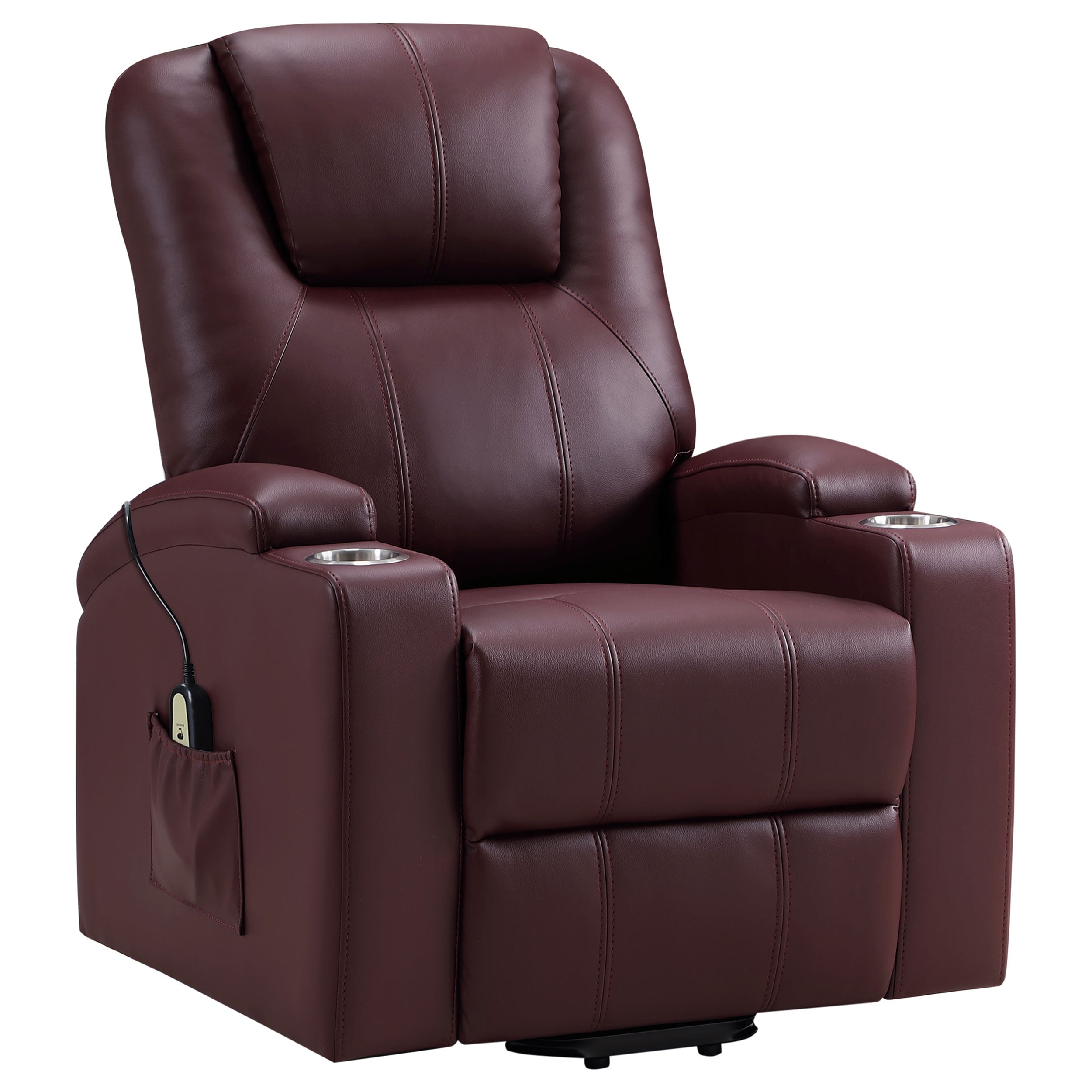 Armstrong Power Lift Massage Recliner Wine