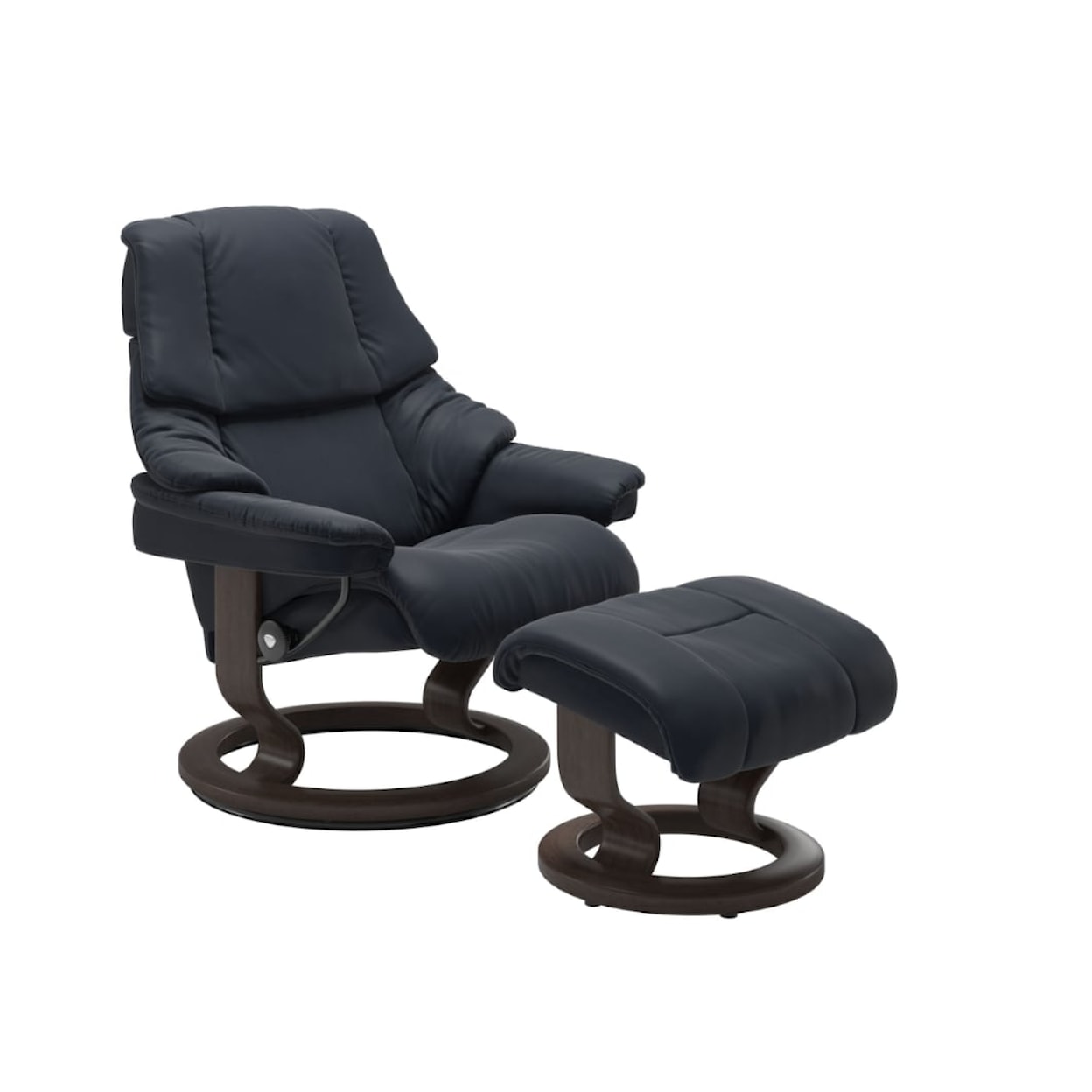 Stressless by Ekornes Reno Medium Chair & Ottoman with Classic Base