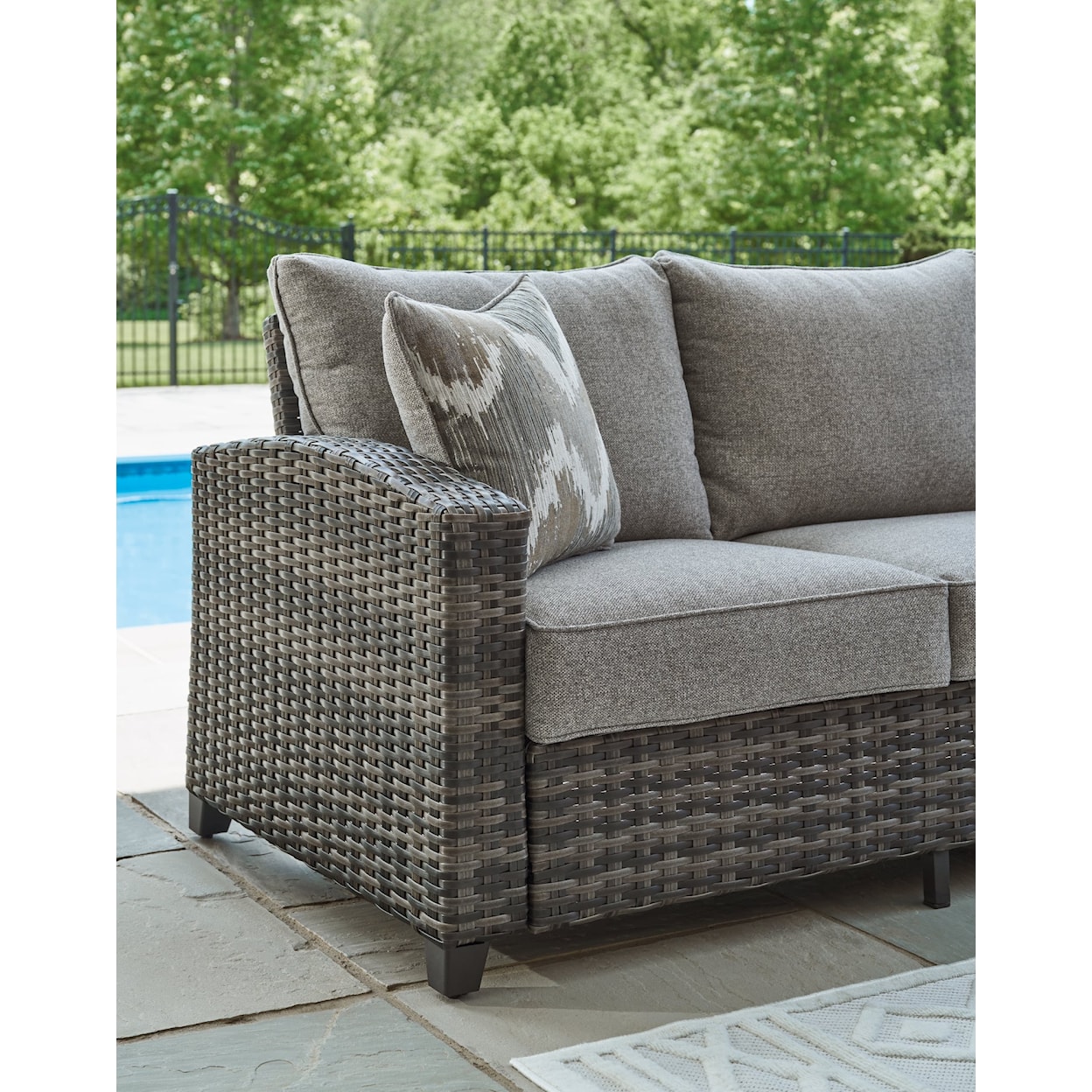 Ashley Furniture Signature Design Oasis Court Outdoor Sofa/Chairs/Table Set (Set of 4)