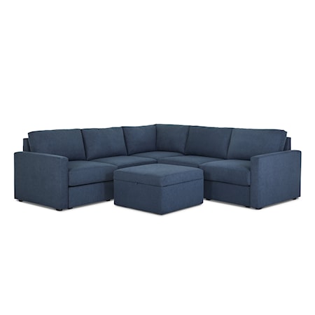 5-Seat Sectional Sofa with Storage Ottoman