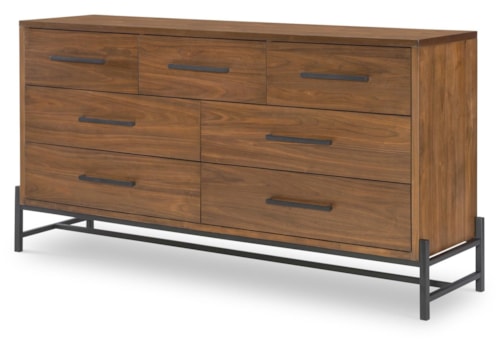 Contemporary 7-Drawer Dresser with Sliding Jewelry Tray