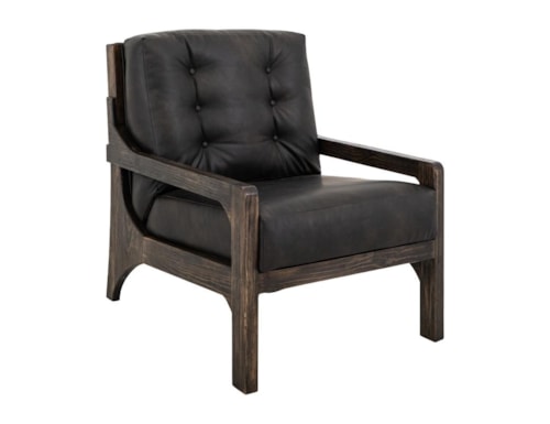 Modern Rustic Arm Chair with Button Tufting