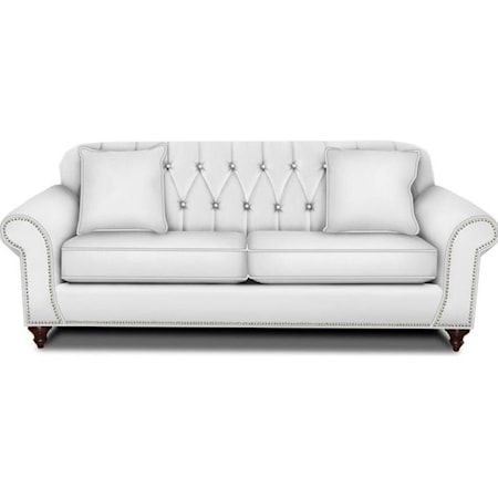 Sofa with Nailheads and Button Tufted Seat Back