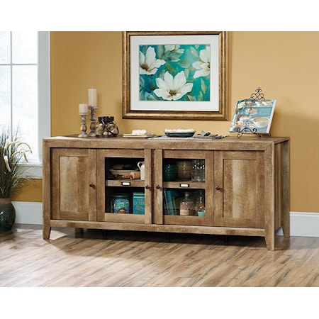 Farmhouse Storage credenza with Glass Doors