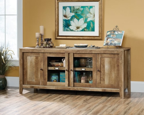 Farmhouse Storage credenza with Glass Doors
