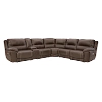 Leather Match 6-Piece Power Reclining Sectional