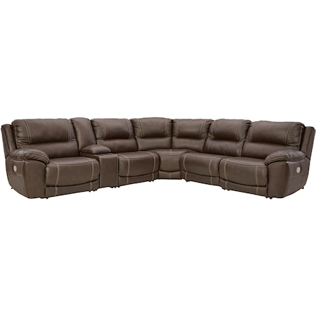 Leather Match 6-Piece Power Reclining Sectional