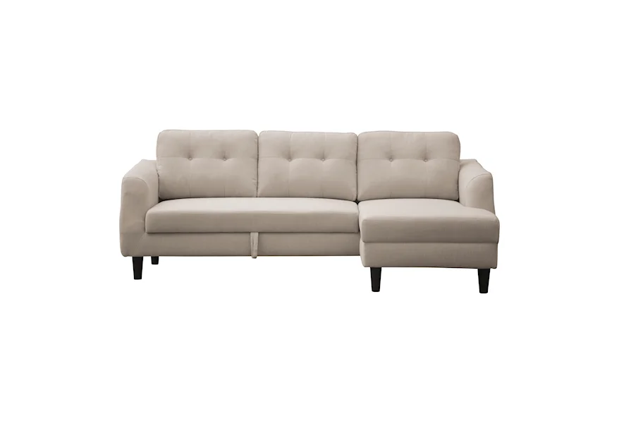 Belagio Belagio Sofa Bed With Chaise Beige Right by Moe's Home Collection at Fashion Furniture