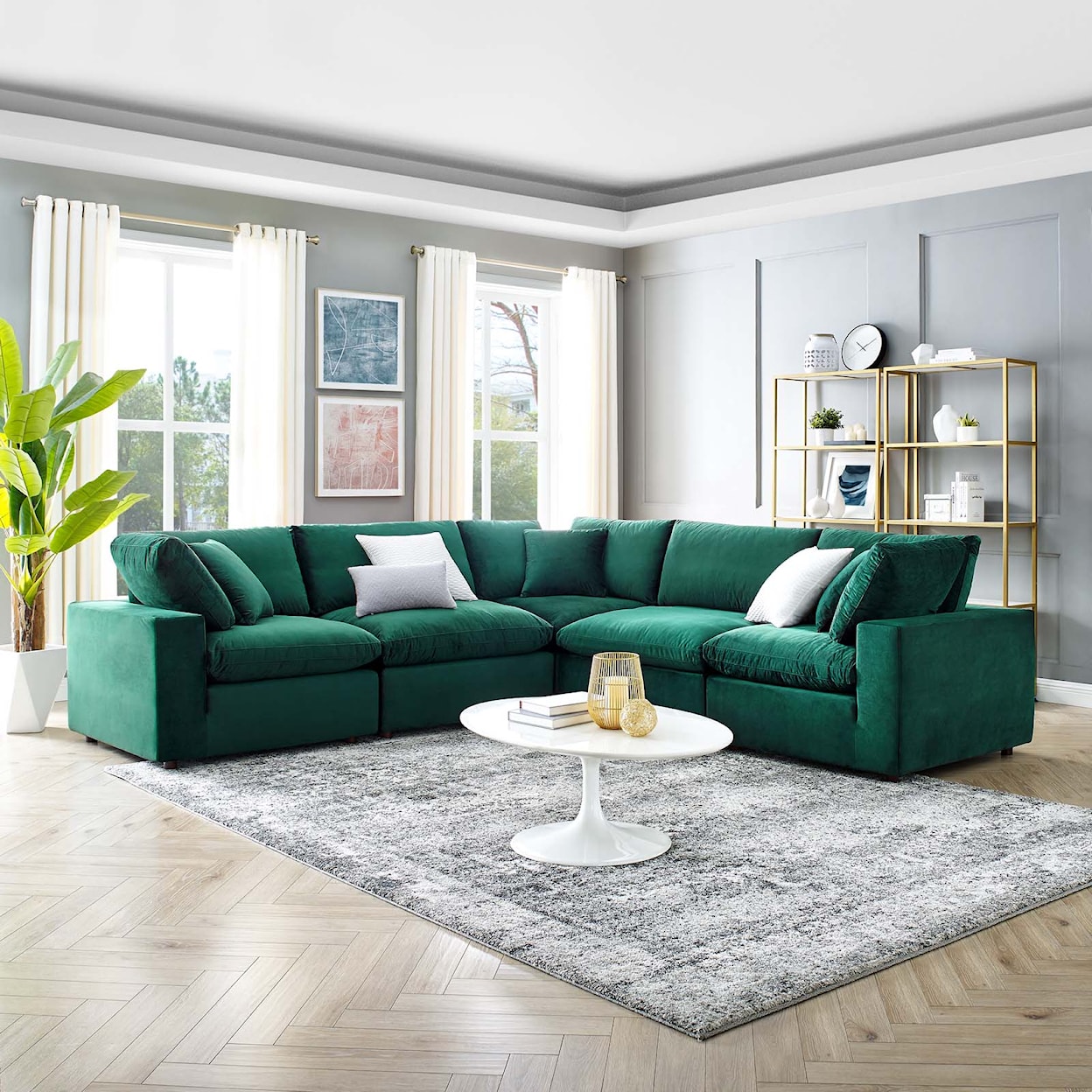 Modway Commix 5-Piece Sectional Sofa