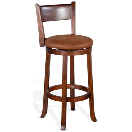 30"H Swivel Bar Stool, Cushion Seat & Back