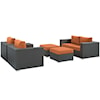 Modway Sojourn Outdoor 5 Piece Sectional Set