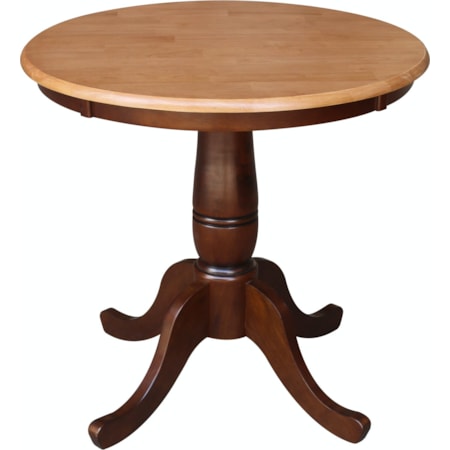 30'' Pedestal Table in Cinnamon / Espresso