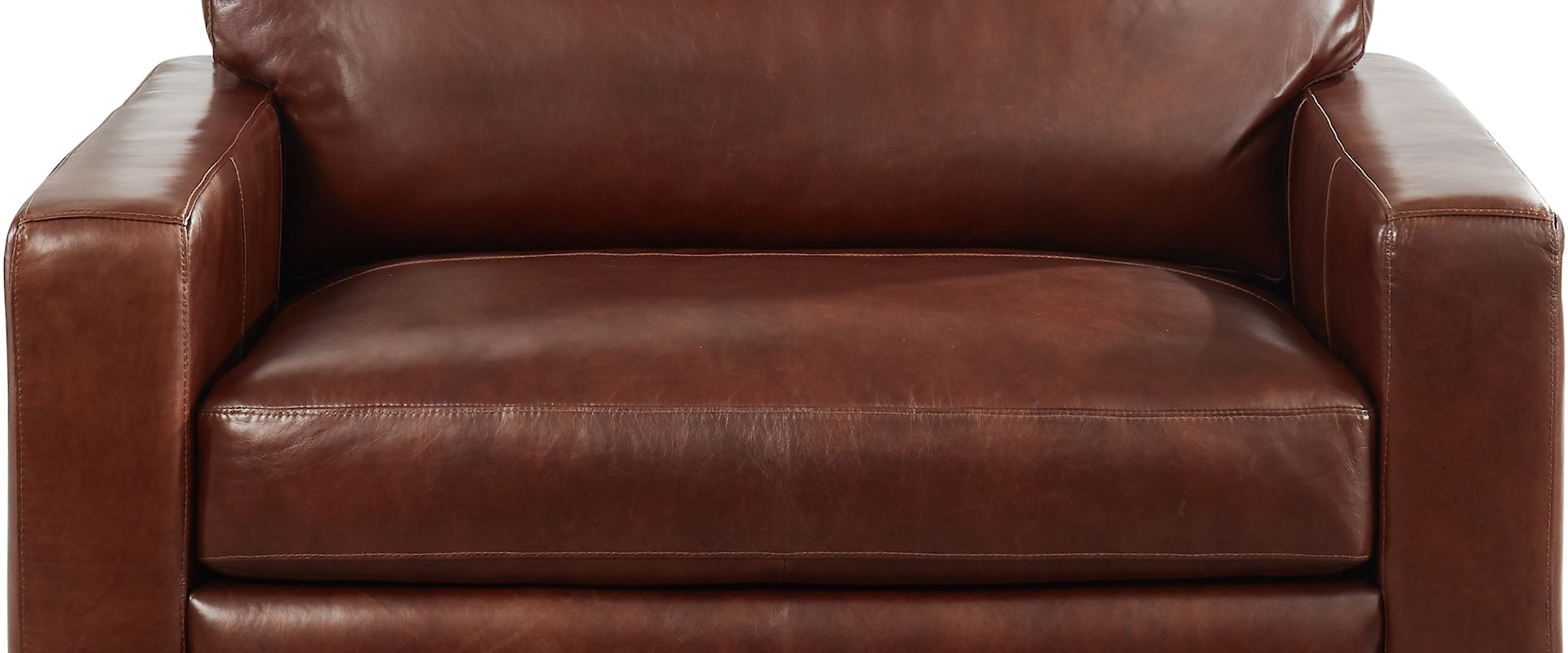 Contemporary Leather Chair 1/2 with Ottoman