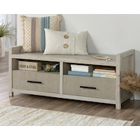 Cottage Two-Drawer Entryway Bench with Open Shelf Storage