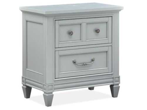 Contemporary 2-Drawer Nightstand with USB Ports