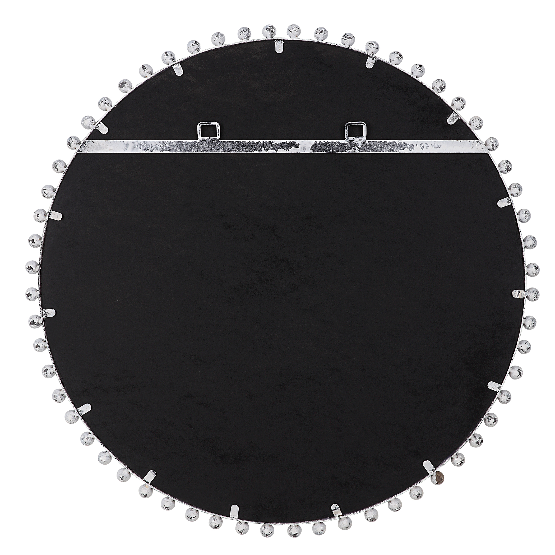 Uttermost Taza Taza Aged White Round Mirror