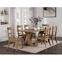 Rustic 7-Piece Dining Table Set