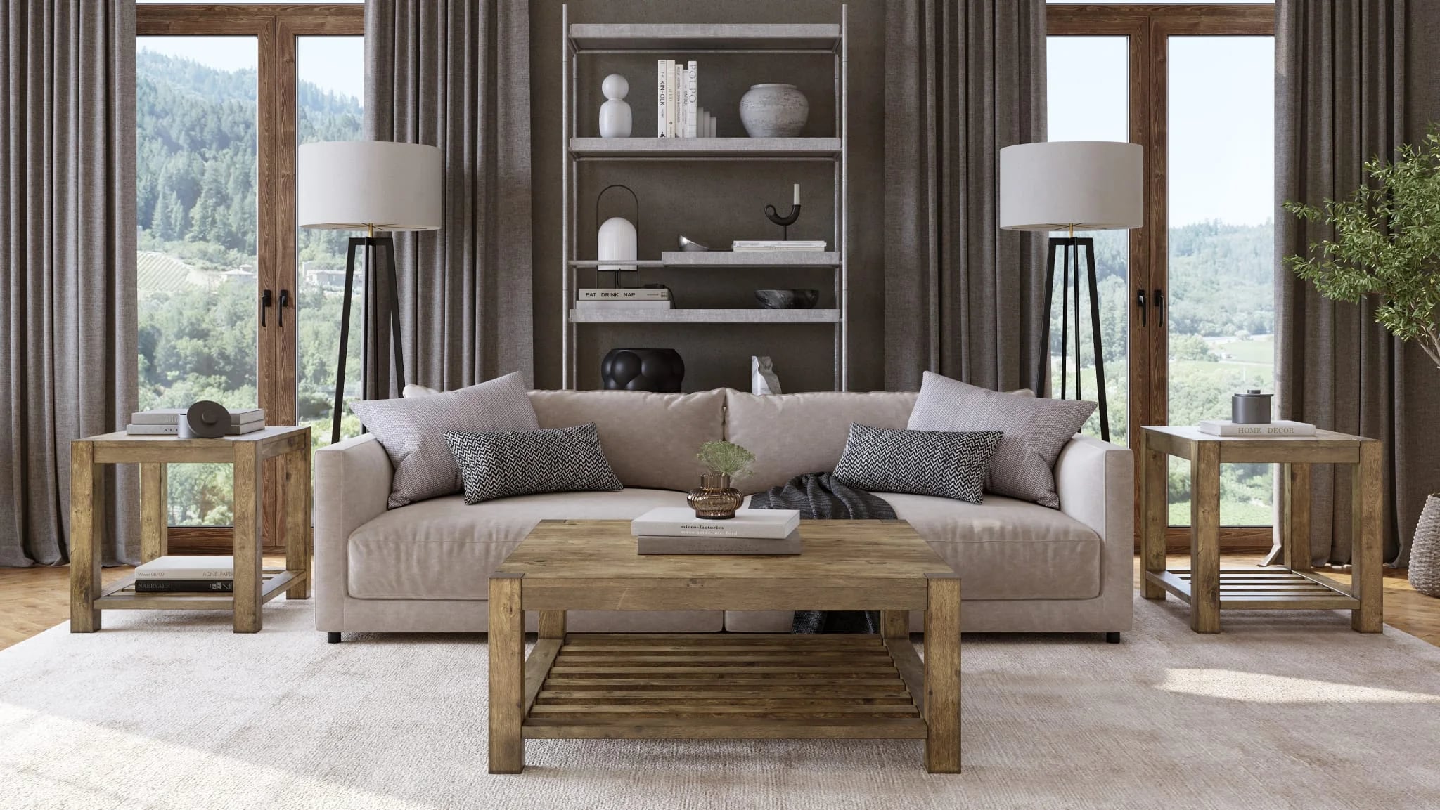 Solid Wood Square Coffee Table