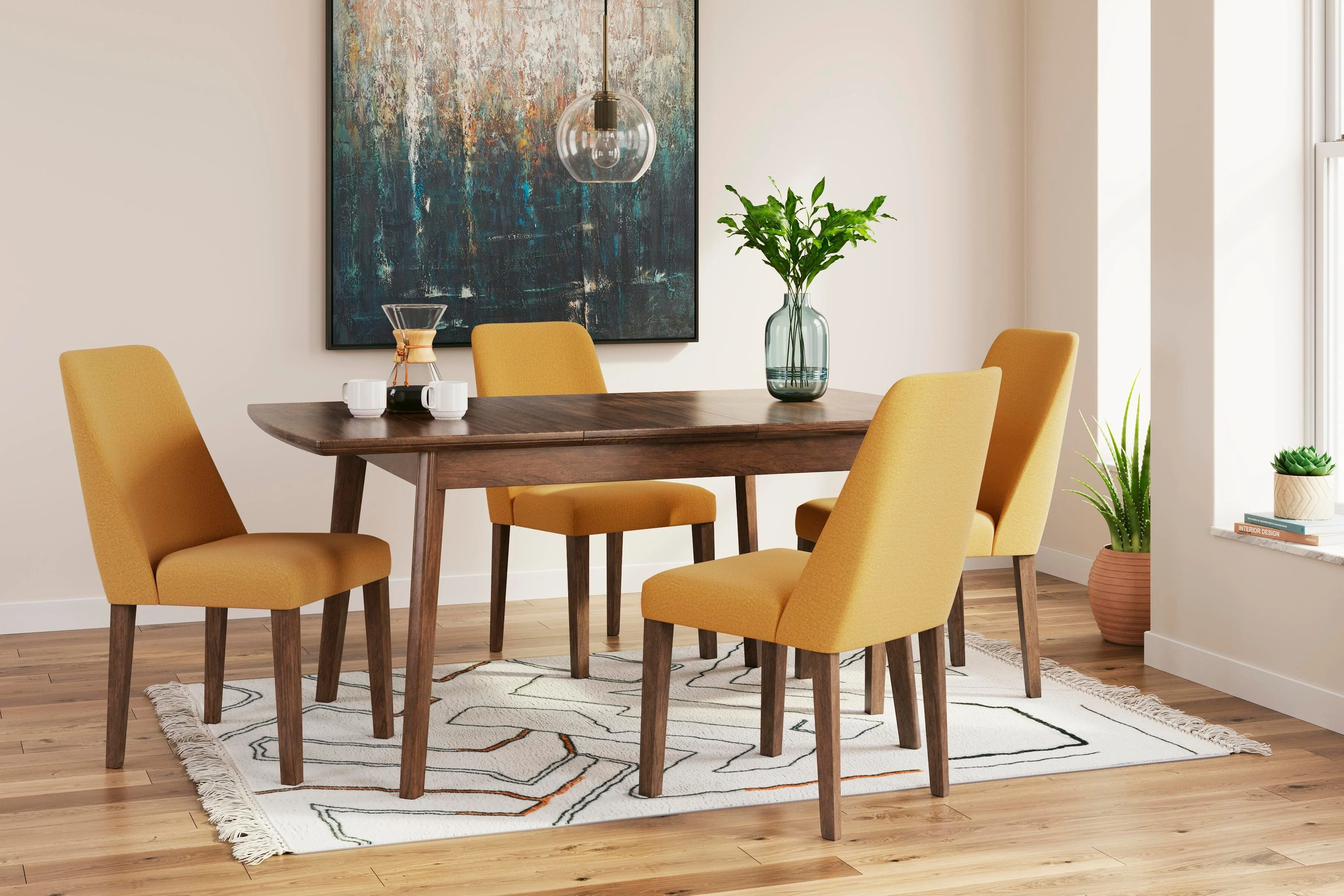 Ashley Signature Design Lyncott D615D3 Dining Table And 4 Chairs ...