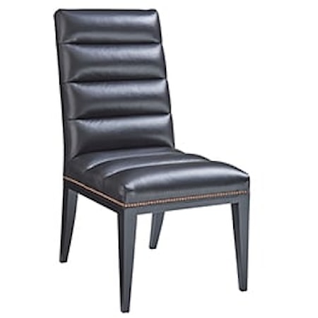 Contemporary Raines Leather Side Chair
