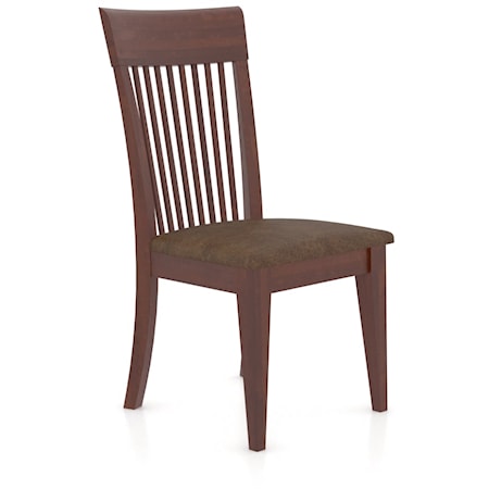 Transitional Customizable Side Chair with Faux Leather Seat