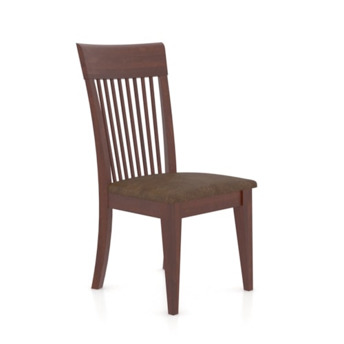 Transitional Customizable Side Chair with Faux Leather Seat